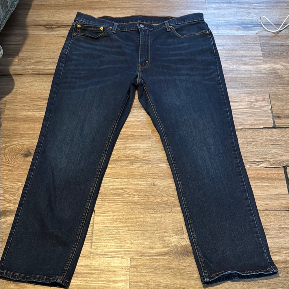 Levi’s Zip Fly 541 Men’s Dark Blue Denim Athletic Fit Straight Jeans Size 40x32